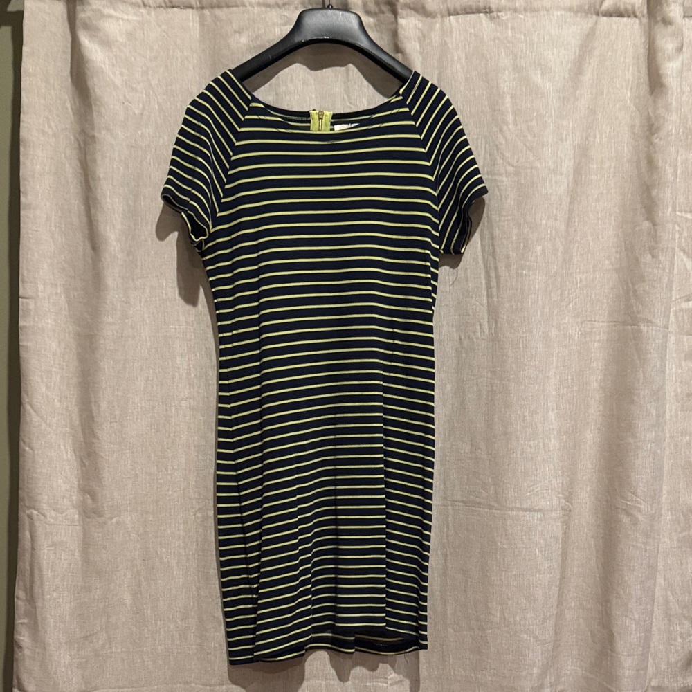 Sail to Sable Black and Yellow Striped Dress